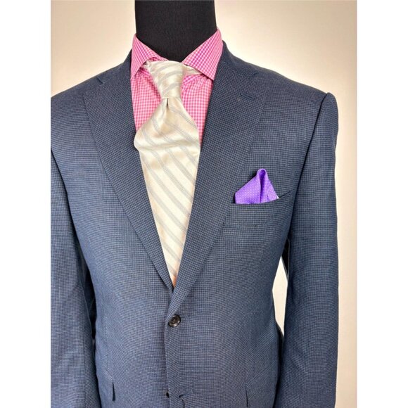 ISAIA Modern 2-Button ***Navy & Blue*** Sport Jacket 44 R - Picture 2 of 4